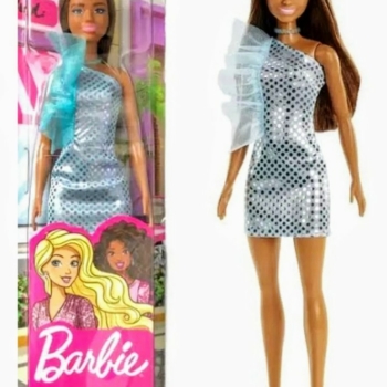 Barbie Giltz, vestido verde.